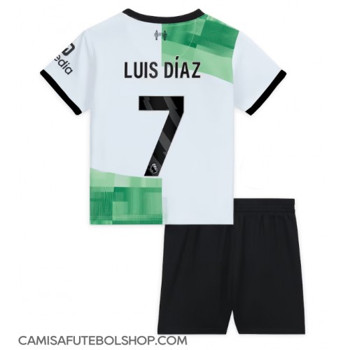 Camisa de time de futebol Liverpool Luis Diaz #7 Replicas 2º Equipamento Infantil 2023-24 Manga Curta (+ Calças curtas)